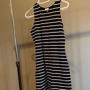 Black and white striped dress